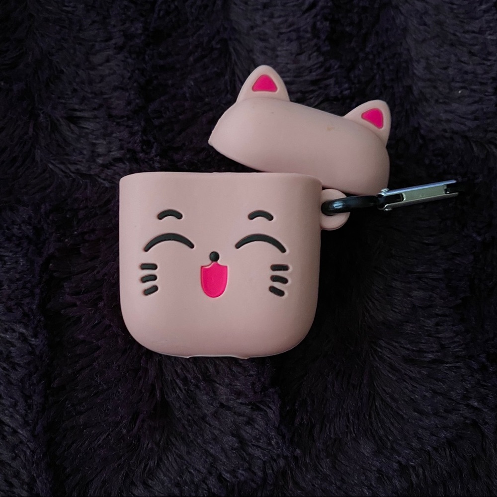 Pink Cat Design Airpod Cover
